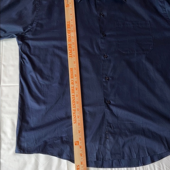 Kenneth Cole reaction navy blue casual button down men’s size large 16 1/2 - Picture 14 of 16